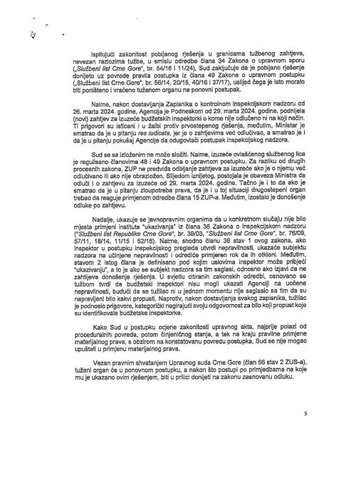 Odluka Upravnog suda 6